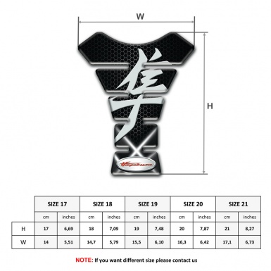 Suzuki Tank Guard Pads Crossed White Lights Design hayabusa Model 