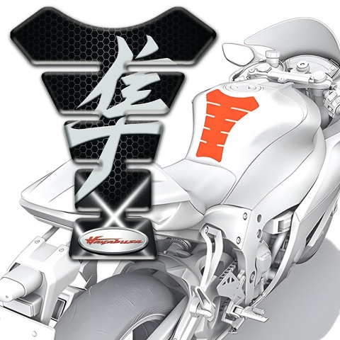 Suzuki Tank Guard Pads Crossed White Lights Design hayabusa Model 