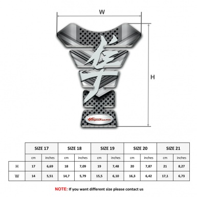 Suzuki Tank Pad Protector Hayabusa style Silver Details Design 