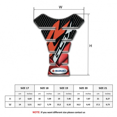 Suzuki Tank Pad Protector Red Black Base GSX Model 