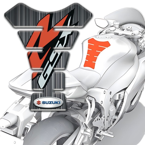 Suzuki Tank Pad Motorbike Gray with White Stripes Base GSX Style 