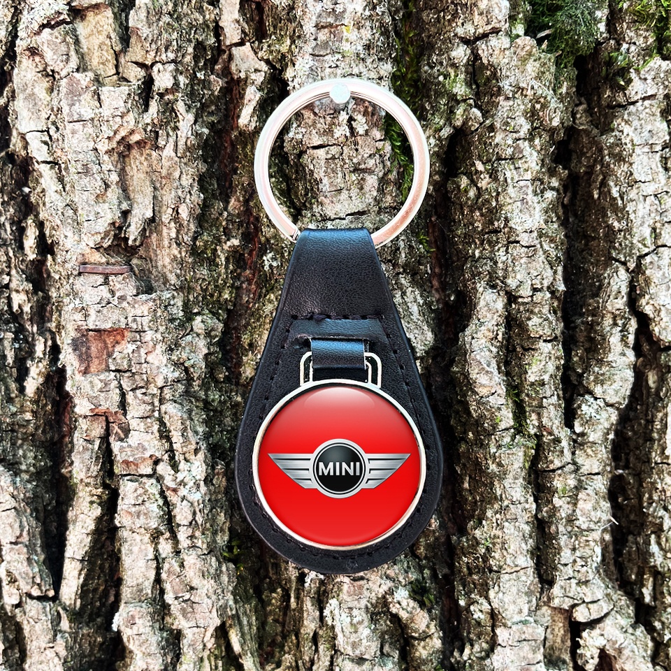 Mini Cooper Key Fob Leather Red Metallic Design | Keychains ...