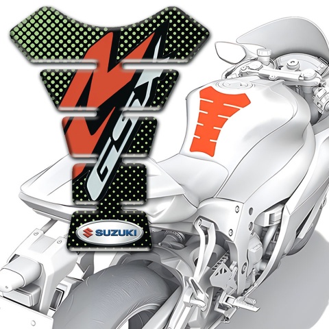 Suzuki Tank Guard Pads Green Dots Style Background GSX edition 