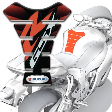 Suzuki Tank Pad Motorbik Red Black Base with Red R Logo 