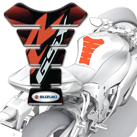 Suzuki Tank Pad Motorbik Red Black Base with Red R Logo 