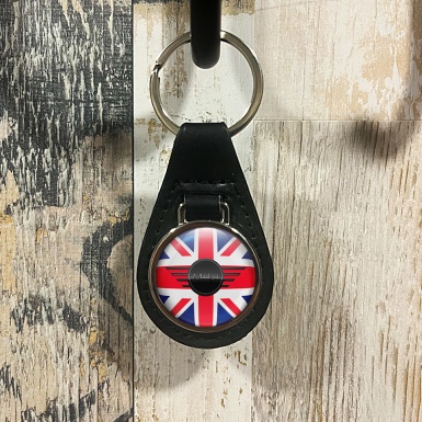 Mini Cooper Leather Keychain Great Britain Black Design
