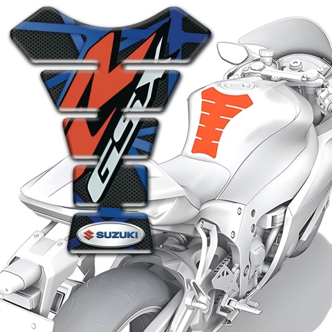 Suzuki Tank Protector Black with Blue Patterns Base GSX Edition 