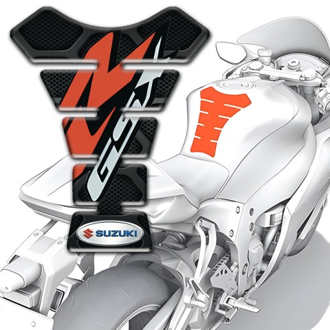 Suzuki Tank Pad Motorbike Black Base with Gray Patterns Style 