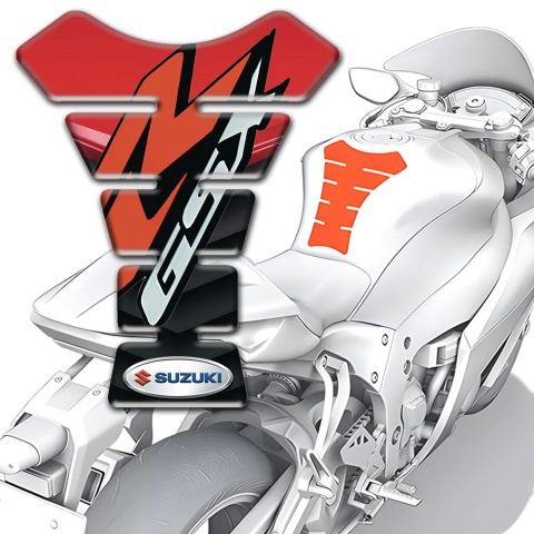Suzuki Tank Pad Motorbike Red Motive Design GSX Edition 