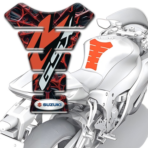 Suzuki Tank Protector 3D red Spider web Design GSX Style 