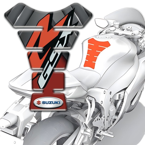 Suzuki Tank Pad Protector Gray Red Print GSX Model 