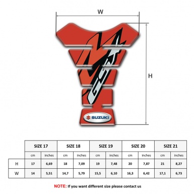 Suzuki Tank Pad Protector Red Style GSX edition 