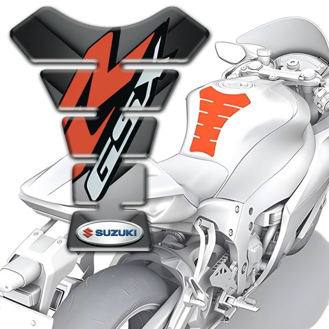 Suzuki Tank Guard Pads Gray Nuances V Shape Details Design 