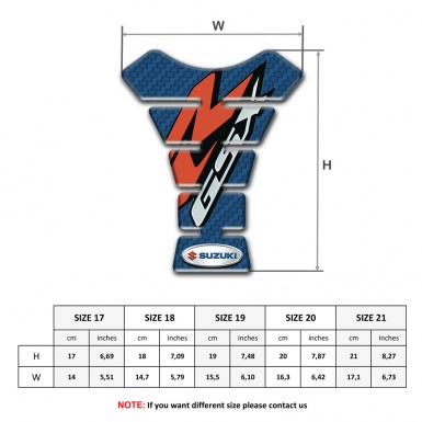 Suzuki Tank Protector Red Gray Logo Navy Blue Carbon Base 