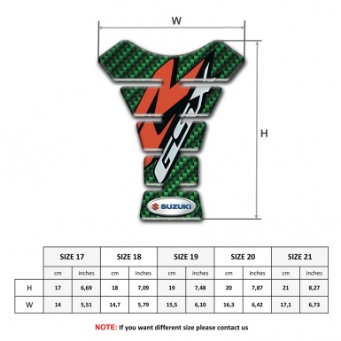 Suzuki Tank Fuse Green Carbon Base REd Gray Logo 
