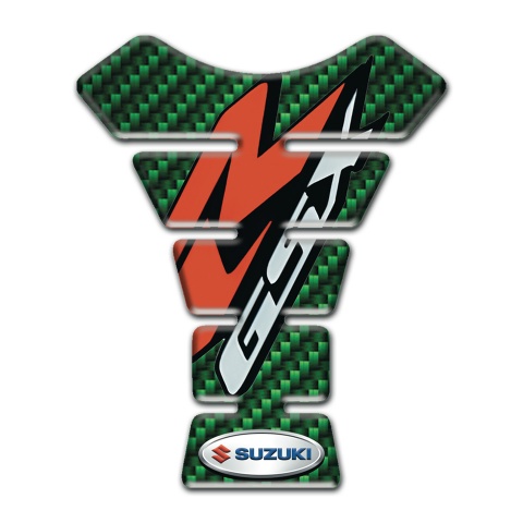 Suzuki Tank Fuse Green Carbon Base REd Gray Logo 