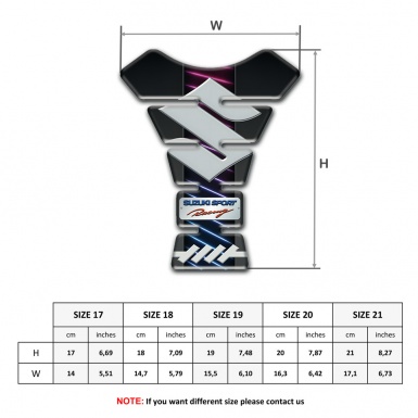 Suzuki Tank Guard Pads Big Gray Logo Sport racing Style 
