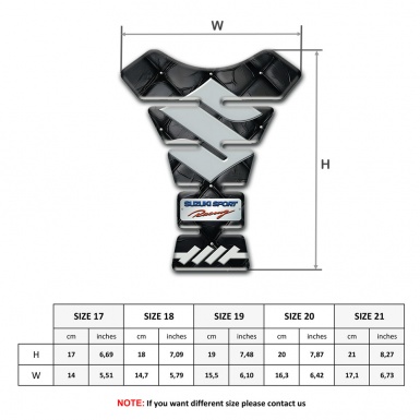 Suzuki Tank Pad Protector Black Leather Base Gray Logo 