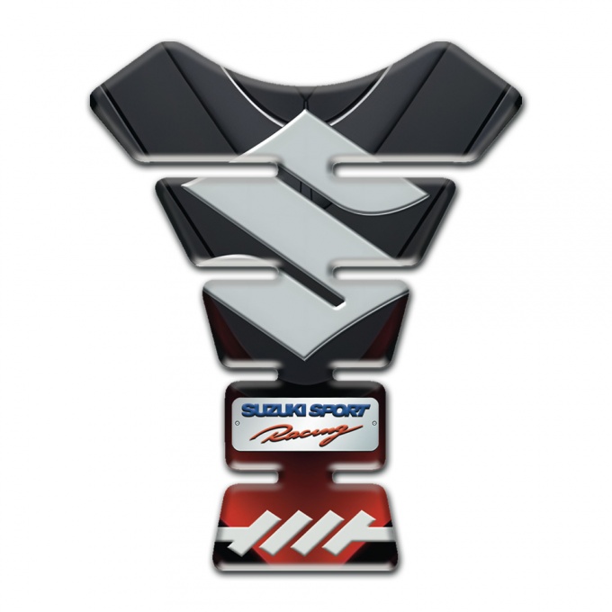 Suzuki Tank Pad Motorbike Stylish Design with Big Gray Logo 