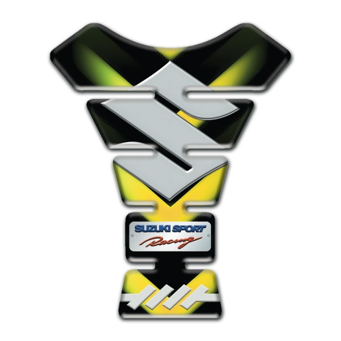 Suzuki Tank Protector Green Yellow Lights Decoration Gray Logo 