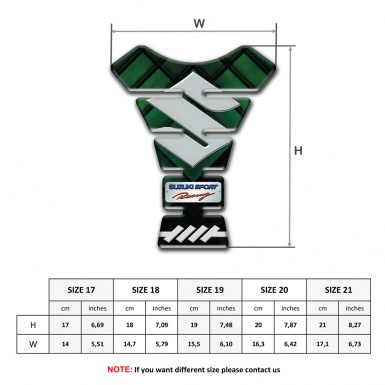 Suzuki Tank Pad Motorbike Dark Green parts Design Big Gray Logo Style 