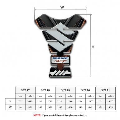 Suzuki Tank Protector Black Brown Base Sport Racing Edition 