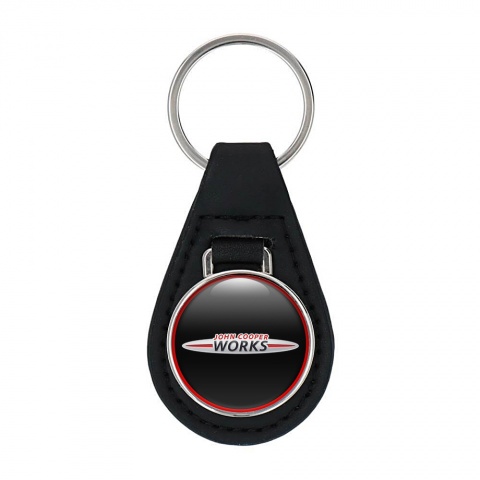 Mini Cooper John Cooper Works Leather Keychain Red Ring Edition