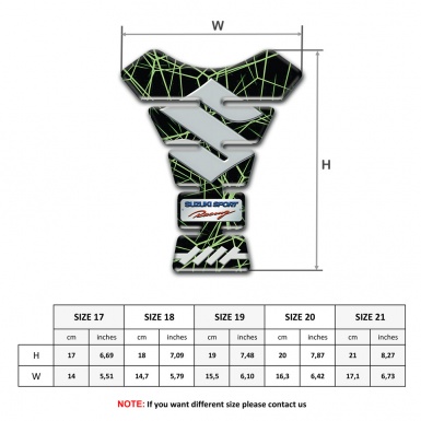 Suzuki Tank Pad Motorbike Green Spider web Version 