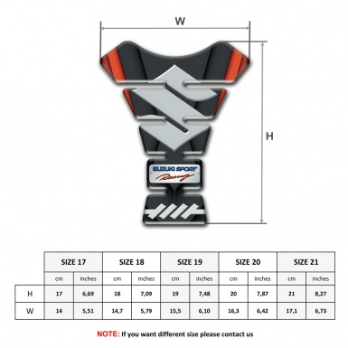 Suzuki Tank Pad Motorbike Silicone Sticker High End Model with Big Gray Logo 
