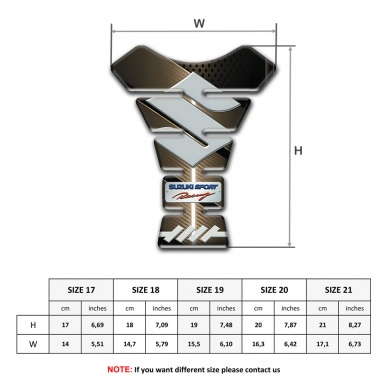 Suzuki Tank Guard Pads Bronze Design Gray Logo 