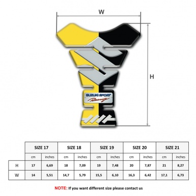 Suzuki Tank Fuse Yellow Black Halves Base with Big Gray Logo 