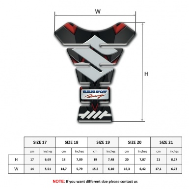 Suzuki Tank Pad Protector Sport Racing Edition with Big Gray Logo 