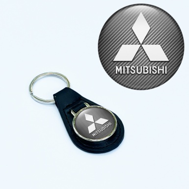 Mitsubishi Key Fob Leather Light Carbon White Classic Edition