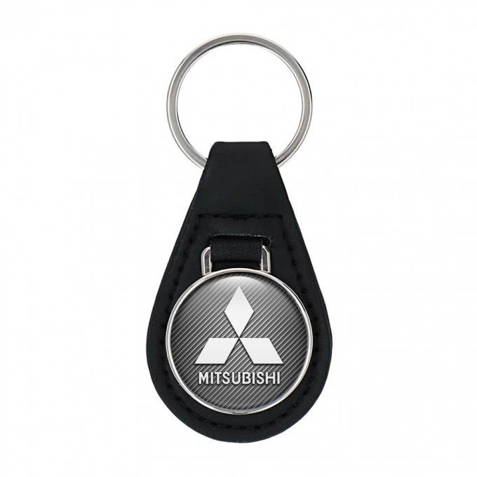 Mitsubishi Key Fob Leather Light Carbon White Classic Edition