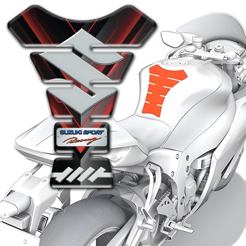 Suzuki Tank Pad Protector Unique Base Gray Logo 