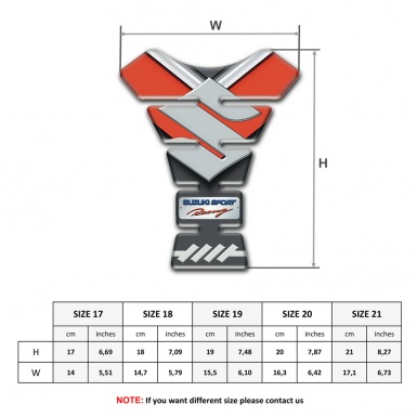 Suzuki Tank Protector Orange Base Motive Big Gray Logo Style 