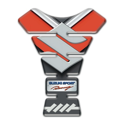 Suzuki Tank Protector Orange Base Motive Big Gray Logo Style 