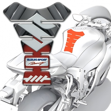 Suzuki Tank Pad Protector Gray Red Style 