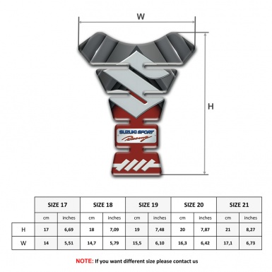 Suzuki Tank Pad Protector Gray Red Style 