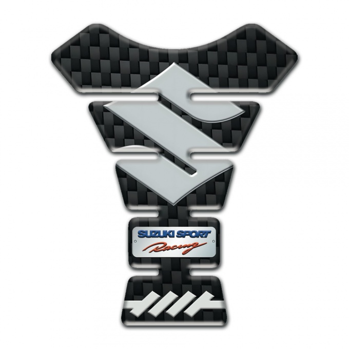 Suzuki Tank Guard Pads Model with Black Fibers Dseign
