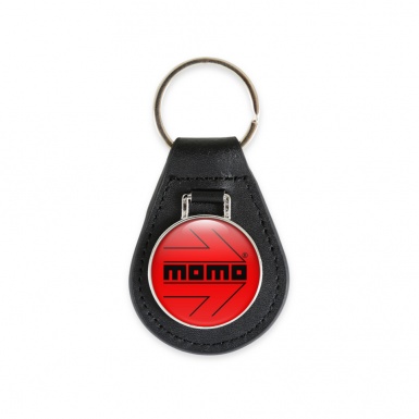 Momo Keychain Leather Red Black Arrow Edition
