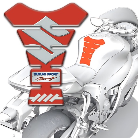 Suzuki Tank Guard Pads Model with Red Design 
