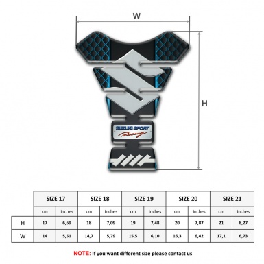 Suzuki  Tank Pad Protector Neon Mesh Base Gray Big logo Style 