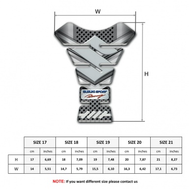 Suzuki Tank Fuse Premium Quality Version with Big Gray Logo Design 