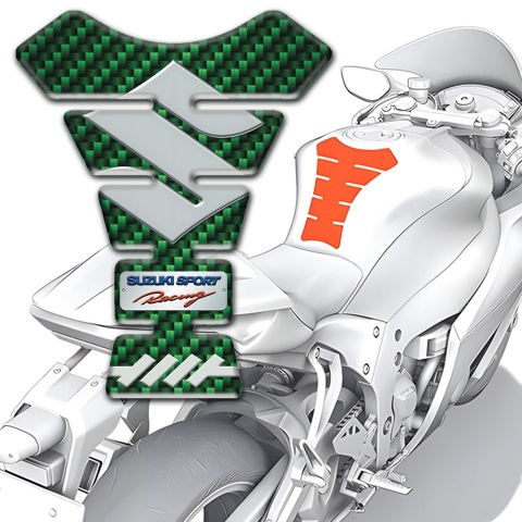 Suzuki Tank Protector Model with Green Carbon Design 