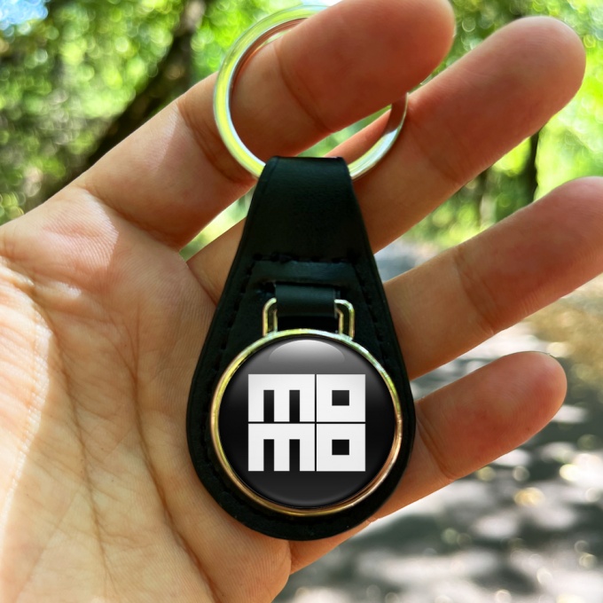 Momo Keychain Leather Black White Square Edition | Keychains ...