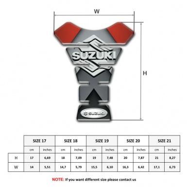 Suzuki Tank Pad Motorbike Red Gray Decoration Stalish Logo 