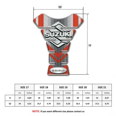 Suzuki Tank Guard Pads Silver Red Base Classic Logo 