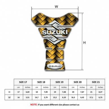 Suzuki Tank Protector Yellow Mosaic Effect Classic Logo 