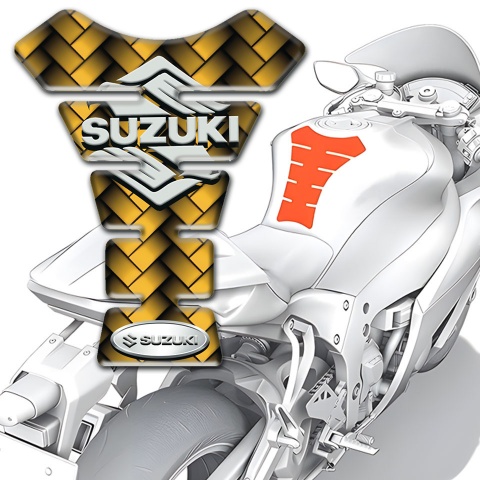 Suzuki Tank Protector Yellow Mosaic Effect Classic Logo 